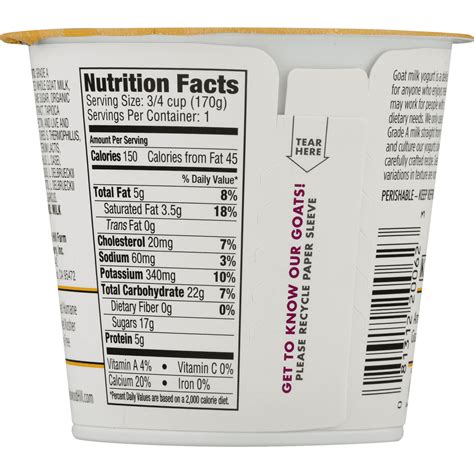 Goat Yogurt - calories, carbs, nutrition
