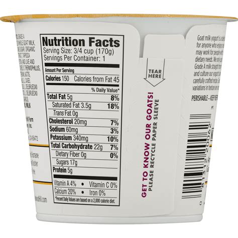 Goat Yogurt - calories, carbs, nutrition