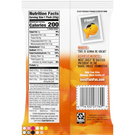 Goldfish - calories, carbs, nutrition