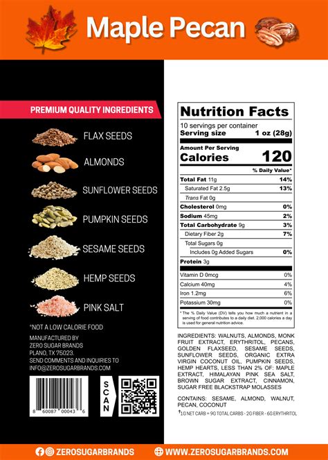 Granola - Maple Pecan - calories, carbs, nutrition