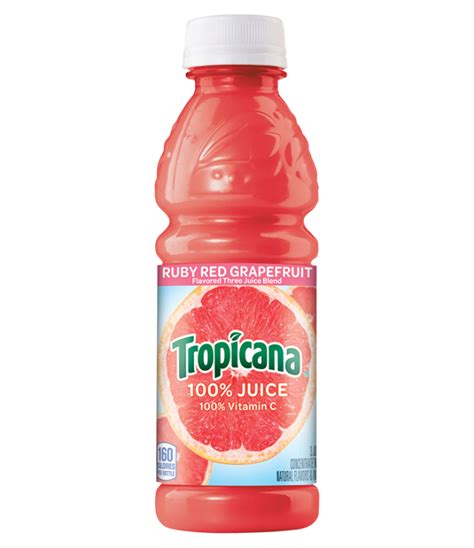 Grapefruit Juice, Ruby-Red, 10oz, Tropicana - calories, carbs, nutrition