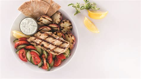 Greek Chicken, Potatoes and Spinach Dip - calories, carbs, nutrition