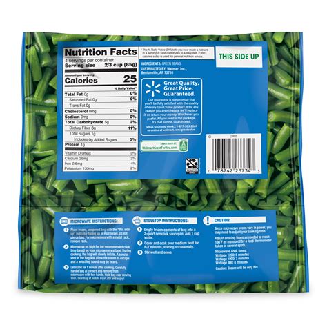 Green Beans Frozen Steamed 4 oz - calories, carbs, nutrition