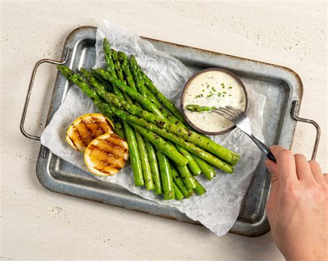 Grilled Asparagus with Lemon Aioli - calories, carbs, nutrition