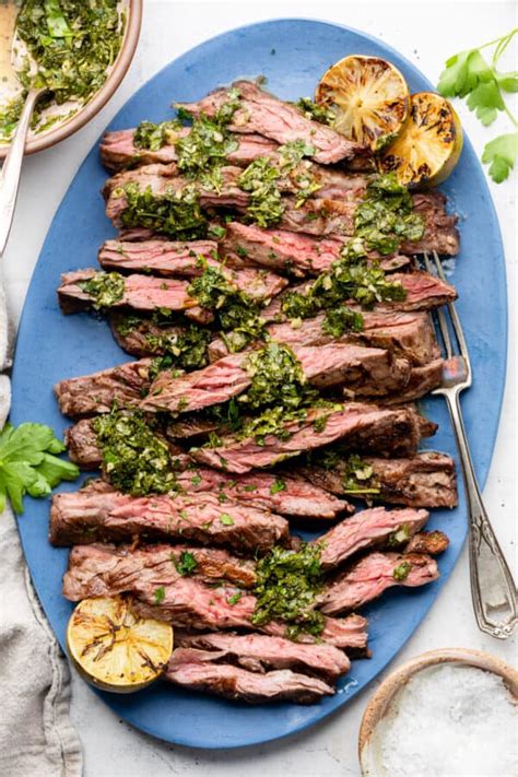 Grilled Flank Steak, Chimichurri, Roasted Potatoes, Lemon Asparagus - calories, carbs, nutrition