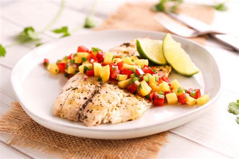 Grilled Tilapia with Mango Jicama Relish - calories, carbs, nutrition