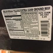 Ground Beef 96/4 - calories, carbs, nutrition