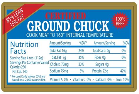 Ground Chuck Beef - calories, carbs, nutrition