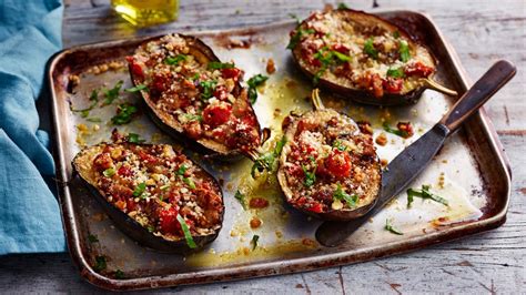 Gurkha Style Aubergines Baked with Curried Vegetable Stuffing - calories, carbs, nutrition