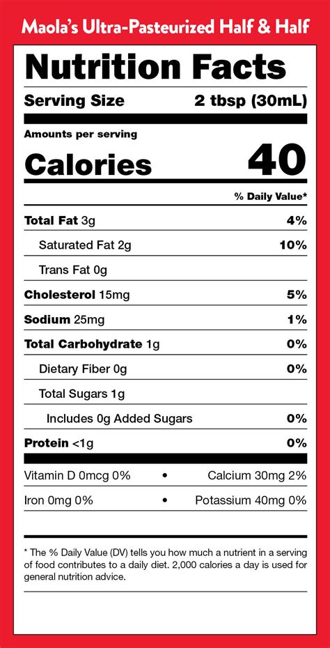 Half & Half Mix - calories, carbs, nutrition