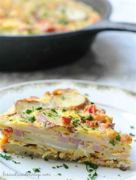 Ham & Potato Frittata - calories, carbs, nutrition