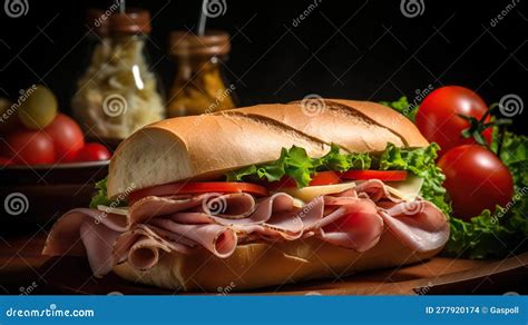 Ham, Provolone Baguette - calories, carbs, nutrition