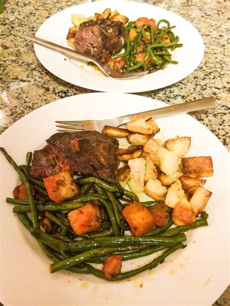 Hanger Steak and Roasted Sweet Potatoes - calories, carbs, nutrition