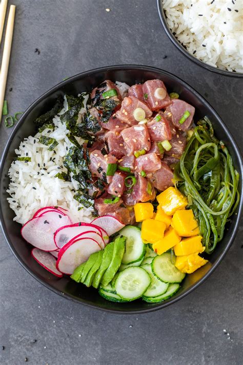 Hawaiian Poke Bowl with Jasmine Rice - calories, carbs, nutrition