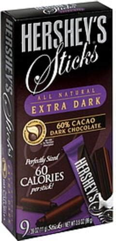 Hershey's Sticks - Extra Dark - calories, carbs, nutrition