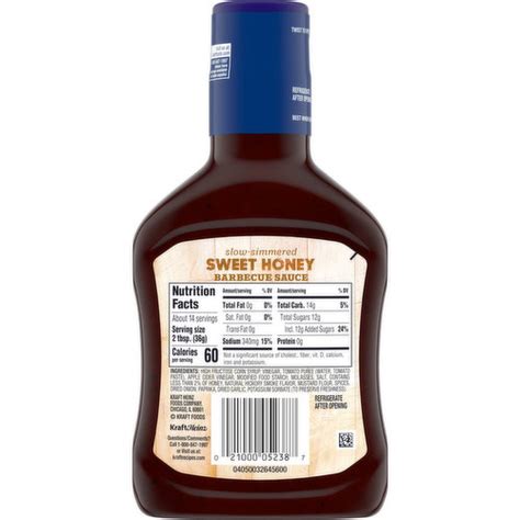 Honey Barbecue Sauce - calories, carbs, nutrition