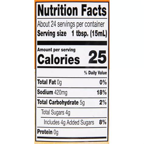 Honey Bourbon Marinade - calories, carbs, nutrition