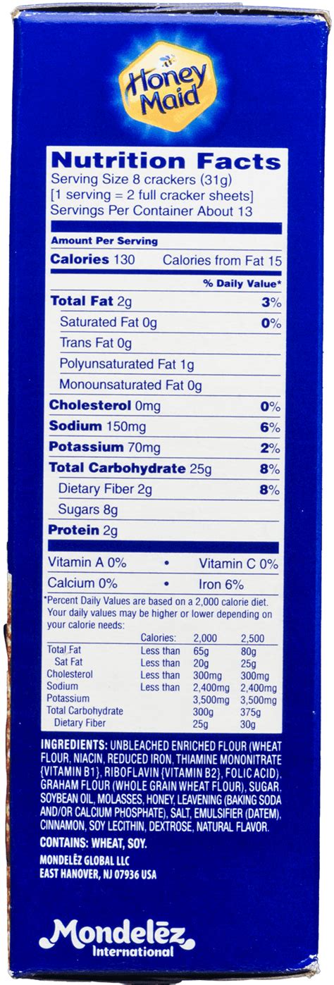 Honey Graham Crackers - calories, carbs, nutrition