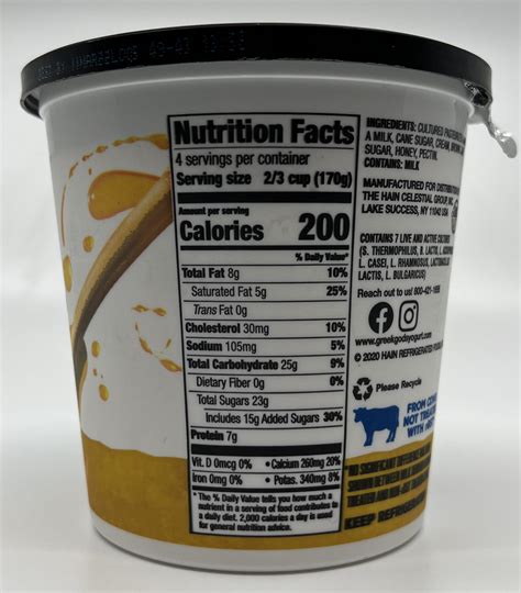 Honey Greek - calories, carbs, nutrition