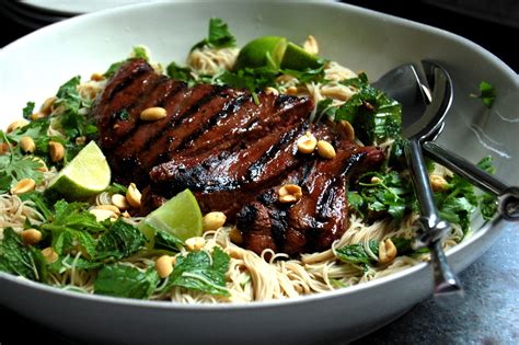 Honey-Lime Flank Steak over Rice - calories, carbs, nutrition