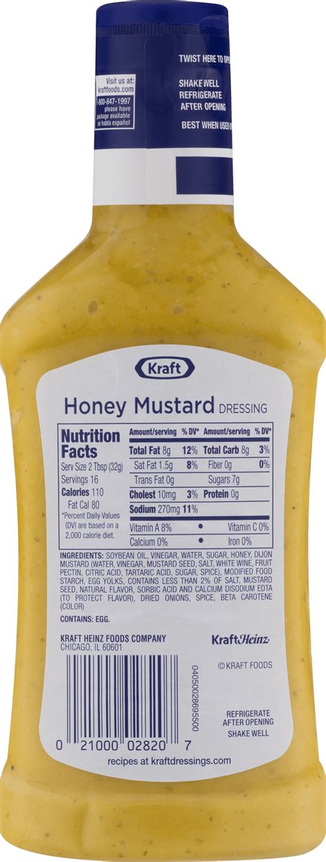 Honey Mustard Dressing - calories, carbs, nutrition