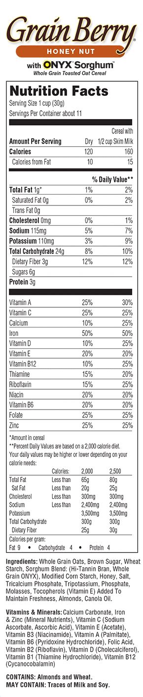 Honey Toasted Cereal - calories, carbs, nutrition