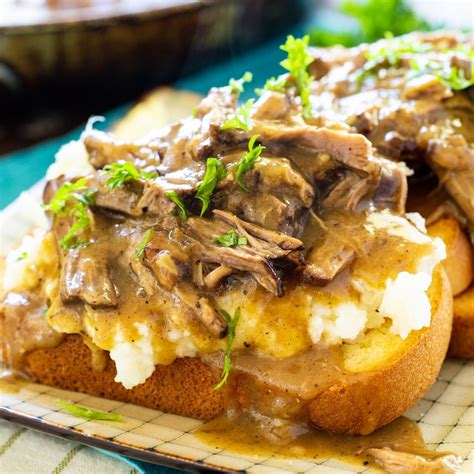 Hot Open Faced Beef Sandwich - calories, carbs, nutrition