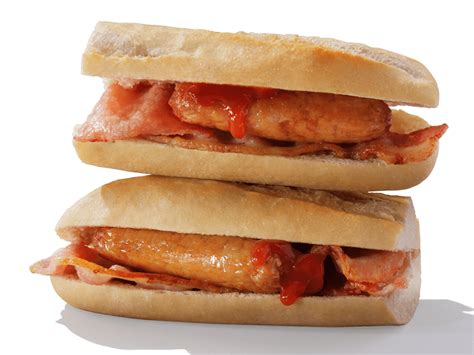 Hot Sausage & Bacon Baguette - calories, carbs, nutrition