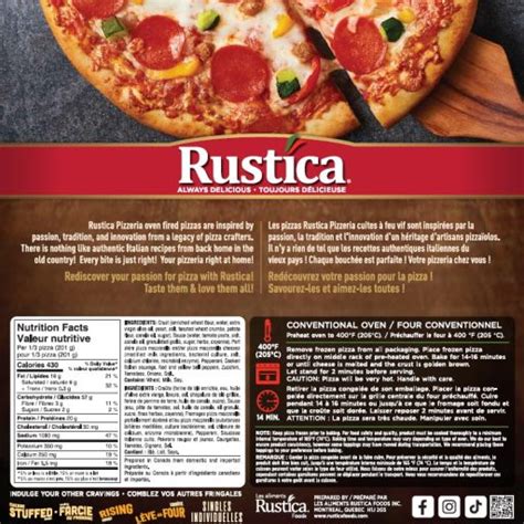 Individual Rustica Pizza - calories, carbs, nutrition