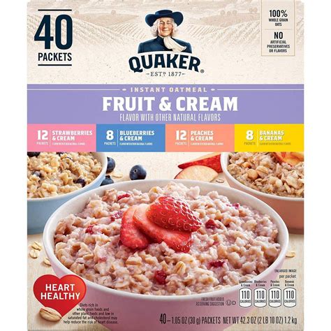 Instant Oatmeal- Fruit & Cream - calories, carbs, nutrition