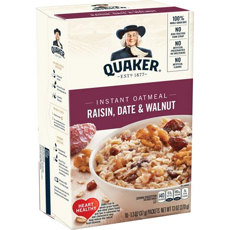 Instant Oatmeal -Raisin, Date & Walnut - calories, carbs, nutrition