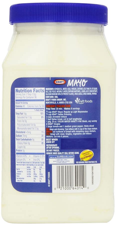 Italian Mayonnaise - calories, carbs, nutrition