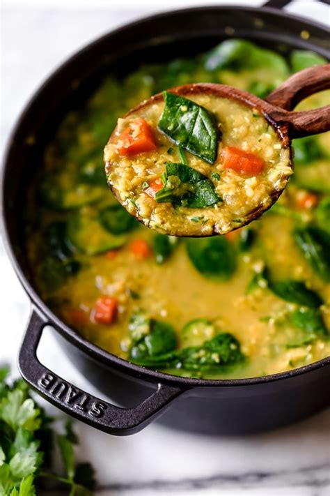 Italian Red Lentil & Spinach Soup - calories, carbs, nutrition