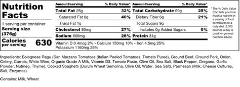 Italian Spaghetti Bolognaise - calories, carbs, nutrition