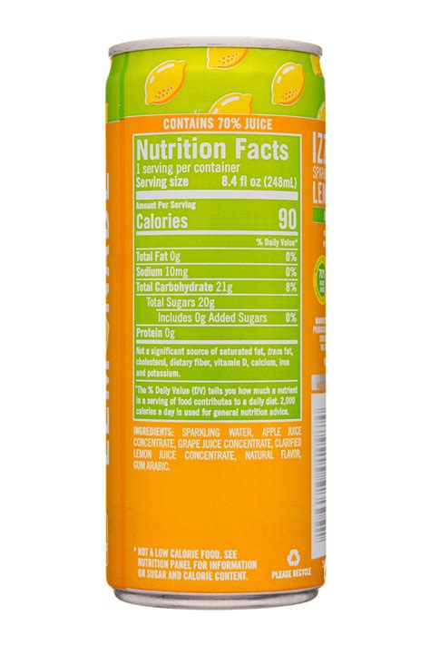 Izze Drink - calories, carbs, nutrition