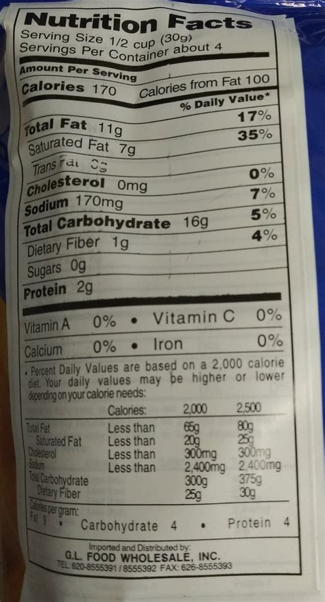 Jack N Jill - calories, carbs, nutrition