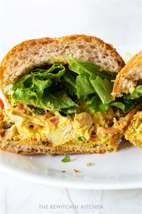 Jalapeno Curry Chicken Salad Sandwich with Corn Black Bean Salad - calories, carbs, nutrition