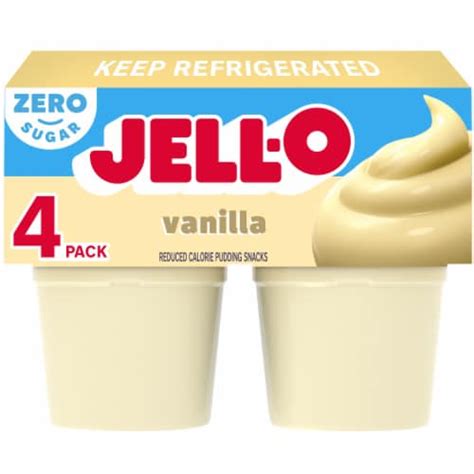 JELL-O Vanilla Pudding Snack Cup - calories, carbs, nutrition