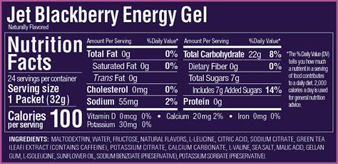 Jet Blackberry - calories, carbs, nutrition