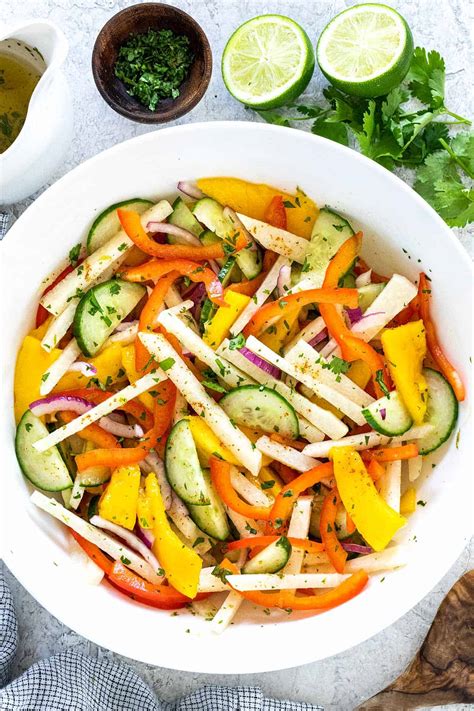 Jicama Salad with Cilantro Lime Dressing - calories, carbs, nutrition