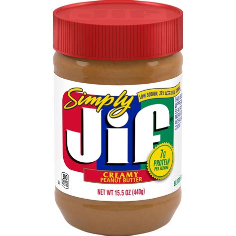 Jif Simply Creamy Peanut Butter - calories, carbs, nutrition