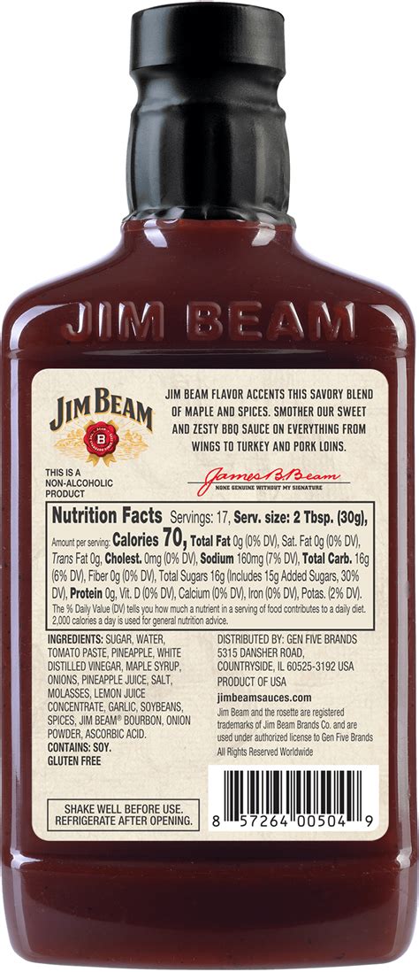 Jim Beam - calories, carbs, nutrition