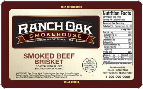 Kansas City Smoked Brisket - calories, carbs, nutrition