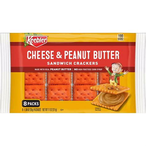 KEEBLER, Cheese & Peanut Butter Sandwich Crackers - calories, carbs, nutrition