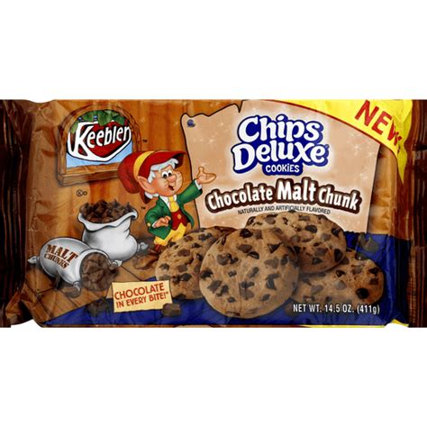 KEEBLER, CHIPS DELUXE, Chocolate Malt Chunk Cookies - calories, carbs, nutrition