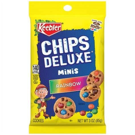 KEEBLER, CHIPS DELUXE, Rainbow Chocolate Chip Cookies, bite size - calories, carbs, nutrition