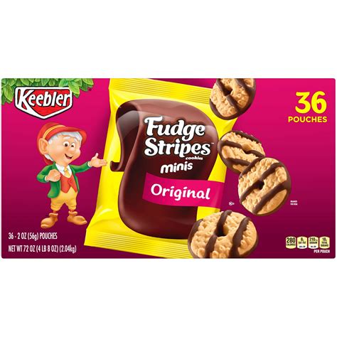 KEEBLER, FUDGE SHOPPE, Fudge Stripes, Dark Chocolate - calories, carbs, nutrition