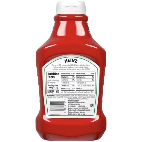 Ketchup, Heinz - calories, carbs, nutrition