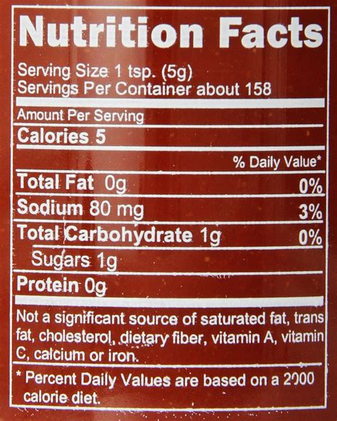 Ketchup Sriracha 1 Tbsp - calories, carbs, nutrition