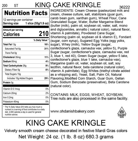 King Cake - calories, carbs, nutrition